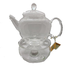 Load image into Gallery viewer, Glass teapot with warmer
