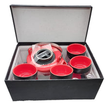 Load image into Gallery viewer, Tea set - black &amp; red
